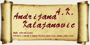Andrijana Kalajanović vizit kartica